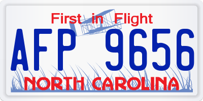 NC license plate AFP9656