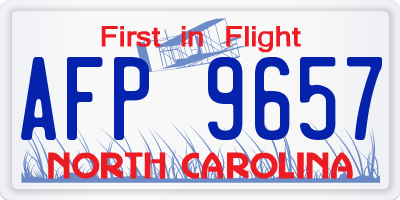 NC license plate AFP9657