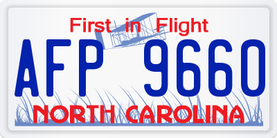 NC license plate AFP9660