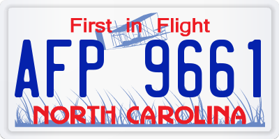 NC license plate AFP9661