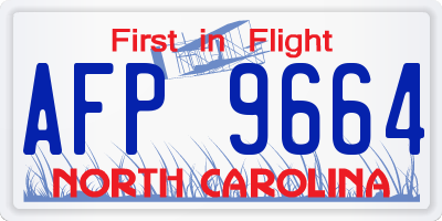 NC license plate AFP9664