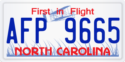 NC license plate AFP9665
