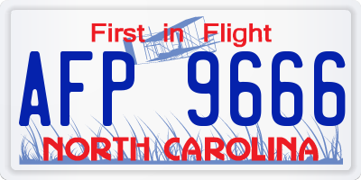 NC license plate AFP9666