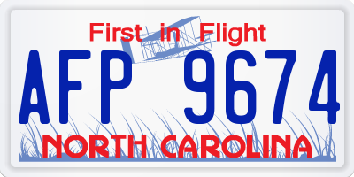 NC license plate AFP9674