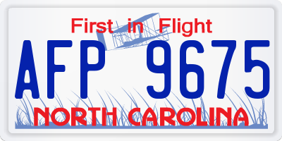 NC license plate AFP9675