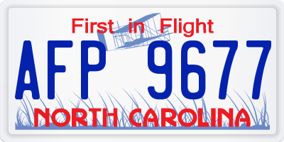 NC license plate AFP9677