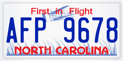 NC license plate AFP9678