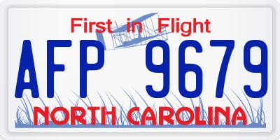NC license plate AFP9679