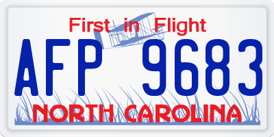 NC license plate AFP9683