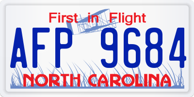 NC license plate AFP9684
