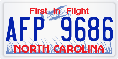 NC license plate AFP9686