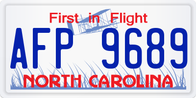 NC license plate AFP9689