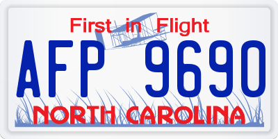 NC license plate AFP9690