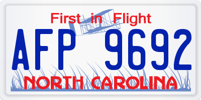 NC license plate AFP9692