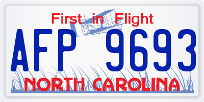 NC license plate AFP9693