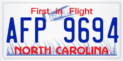 NC license plate AFP9694