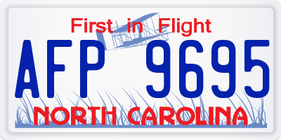 NC license plate AFP9695