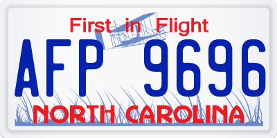 NC license plate AFP9696