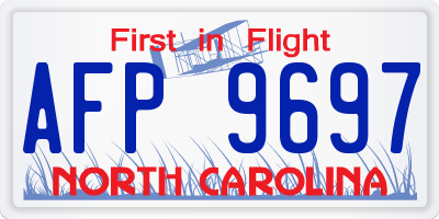 NC license plate AFP9697
