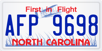 NC license plate AFP9698