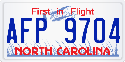 NC license plate AFP9704