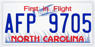 NC license plate AFP9705