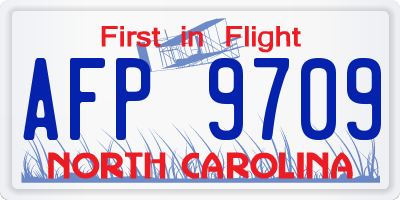 NC license plate AFP9709