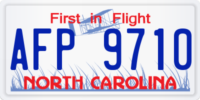 NC license plate AFP9710