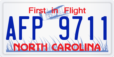 NC license plate AFP9711