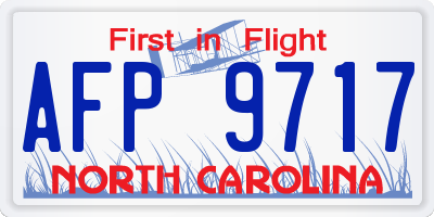 NC license plate AFP9717
