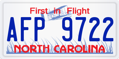 NC license plate AFP9722