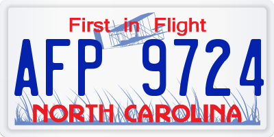 NC license plate AFP9724