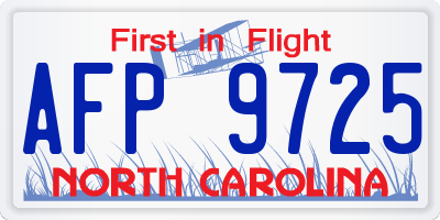 NC license plate AFP9725