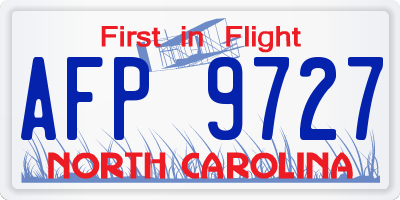 NC license plate AFP9727