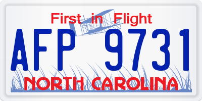 NC license plate AFP9731