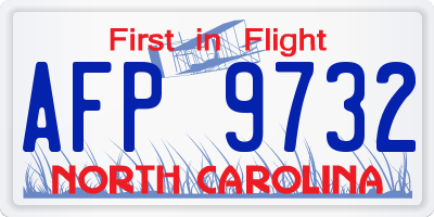 NC license plate AFP9732
