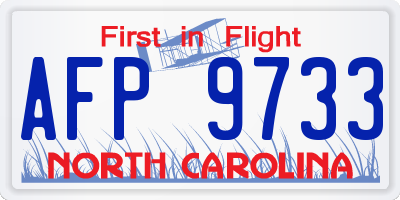 NC license plate AFP9733