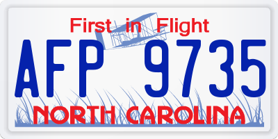 NC license plate AFP9735