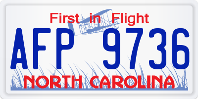 NC license plate AFP9736