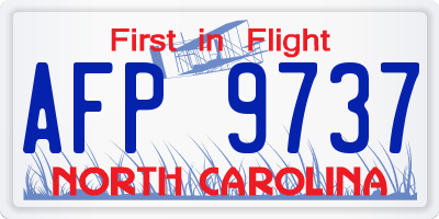 NC license plate AFP9737