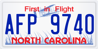 NC license plate AFP9740