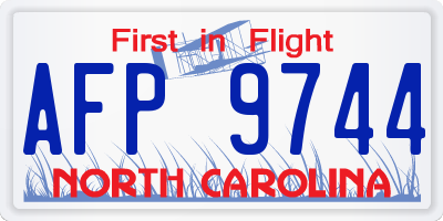 NC license plate AFP9744