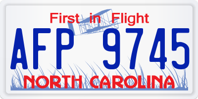 NC license plate AFP9745