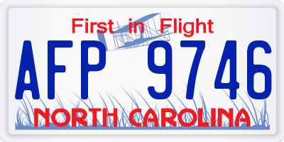 NC license plate AFP9746