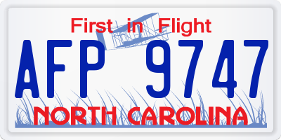 NC license plate AFP9747