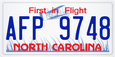NC license plate AFP9748