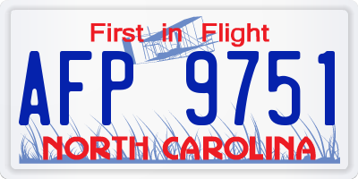 NC license plate AFP9751