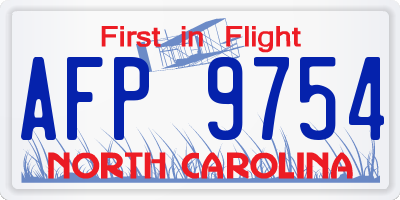NC license plate AFP9754
