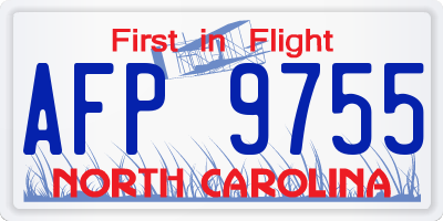 NC license plate AFP9755