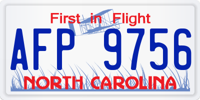 NC license plate AFP9756